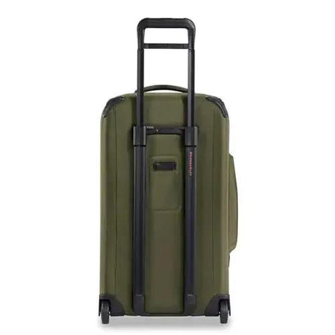 Do It All 27 Inch Medium Upright Duffle With Wheels Softside Checked Luggage Hunter ZDX Collection showing handle and wheels