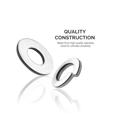 NEIKO 50400A stainless steel lock and flat washers set; two visible washers, durable construction