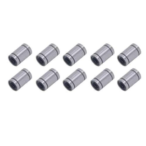 Ten Piece Set Of Alloy Steel Linear Motion Bearings And Bushings For Low Friction High Precision Smooth Operation In CNC Machines