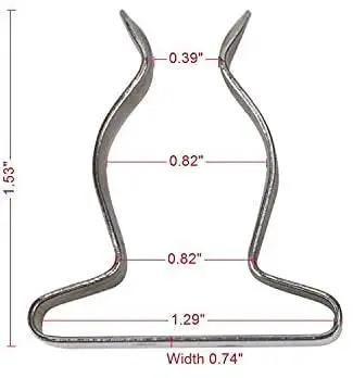 Front view of Go To Stainless Steel Boat Hook Spring Clamp Holder Bracket Clip Kit For Marine Use 4 Pack 9823S ID Five Eighths To One Inch