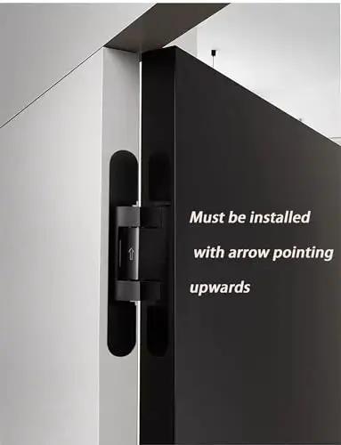 3 Pack Adjustable 180 Degree Silent Concealed Hinges In Black For Wooden Folding And Invisible Doors Hidden Cross Hinges installed