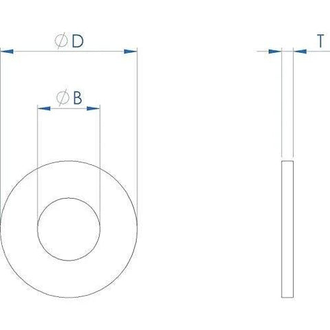Flat stainless fender washer, 1 in OD, 3/8 in hole, 0.080 in thick, 304 stainless, 25 pack