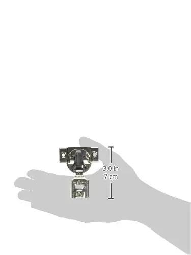 Three Quarter Inch Compact Soft Close BLUMotion Overlay Hinge For Face Frame Cabinets Pack Of 10 shown in hand for size reference.
