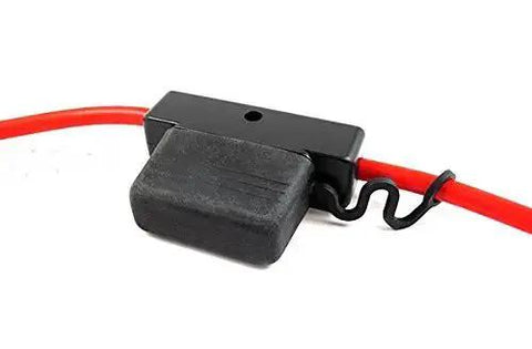 Inline MAXI Blade Fuse Holder With Cover 32V 60A Rating Two 5 Inch 6 Gauge Wire Leads Black Plastic Body Sold Individually