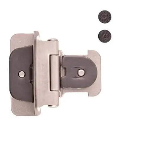 Beefy Double Demountable Cabinet Hinges Set, Half Inch Overlay, Self Closing, 170 Degree Face Frame Opening, Satin Nickel Finish