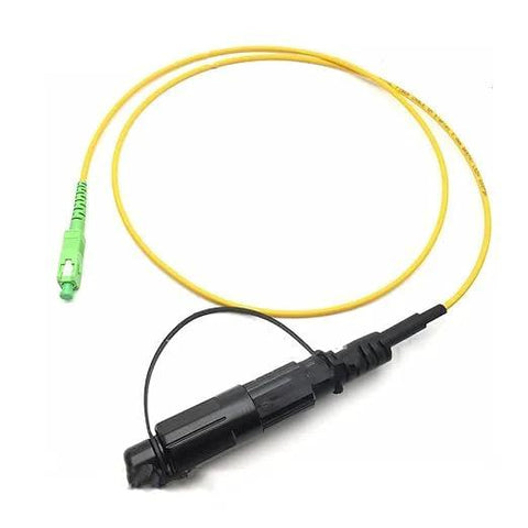 Opti-Tap fiber patch cable, 0.3m, simplex SMF G.657.A2, yellow LSZH jacket with green SC/APC connectors and tap module