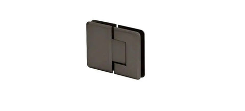 Oil Rubbed Bronze 180 Degree Glass To Glass Plymouth Series Wide Shower Door Hinge in black, heavy duty for tempered glass.