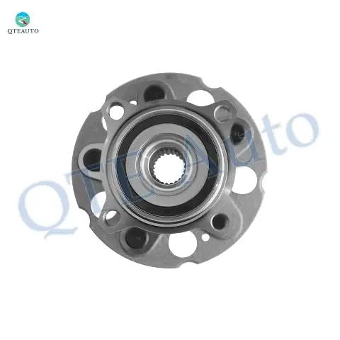 Pair Of 2 Rear Wheel Hub Bearing Assemblies Replacement For 2012 To 2016 Honda CRV AWD And 2013 To 2015 Acura RDX AWD With Plug And Play Easy Install 100 Percent Fit Ready To Roll For A Quiet Smooth Ride. Front view of one assembly showing the central hole and bolt placements.