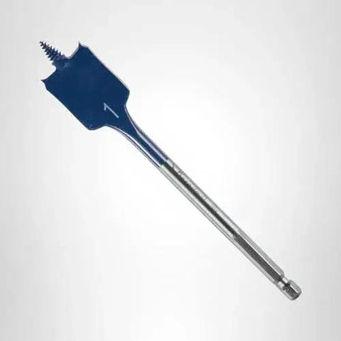 Daredevil Standard Spade Bit 1 Inch By 6 Inch For Quick Drilling And Clean Holes With Full Cone Threaded Tip Contoured Paddle