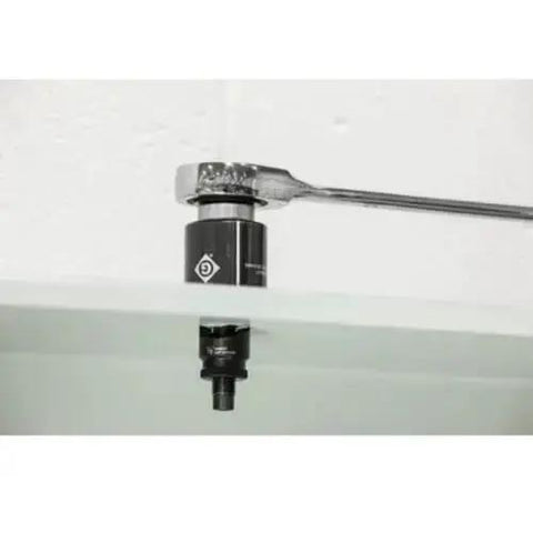 Pro Grade 3 Inch Conduit Knockout Die KD 3 installation with standard round punch for precision, close-up view