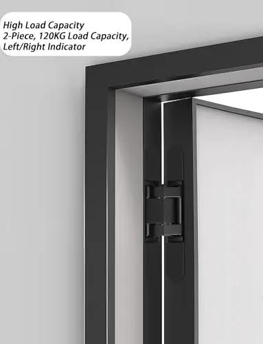 Adjustable 180 Degree Silent Concealed Hinge For Wooden Folding Doors With Invisible Cross Hinge, No Drill Required Multi Directional Adjustment Knobs