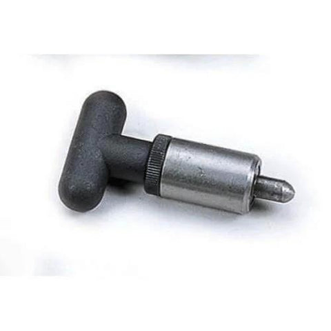 Pack of 4 Pull Pin Kit With Weld-On Steel Barrel, 1 In Diameter By 1-1/2 In Length, 3/8 In Dia T-Handle, close-up view
