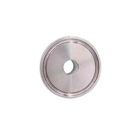DERNORD 1.5-inch sanitary tri-clamp to 1/4-inch NPT female adapter, round metal disk with central hole