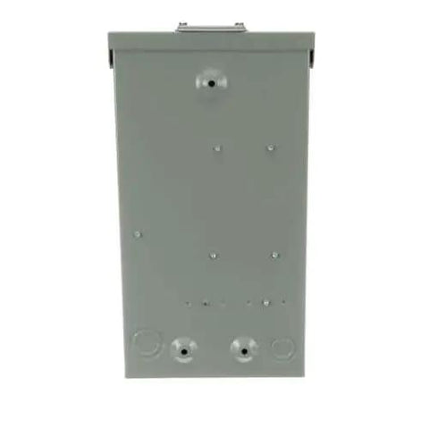 Rear view of Weatherproof Single-Unit RV Power Outlet 100A Unmetered NEMA 3R Surface-Mount Box, showing mounting holes and back panel.