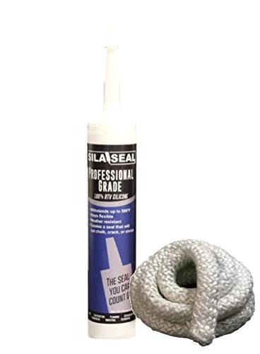 Central Boiler outdoor wood furnace door seal kit, two items: sealant tube and gray braided rope gasket, Amazon