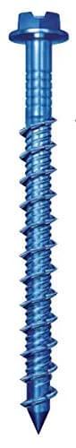 1/4 Inch Hex Washer Head Concrete Screw For Masonry, Brick And Block, Self Drilling Tapcon Style Anchor, Length Two And One Quarter Inches