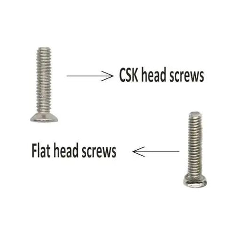 Stainless Steel Silver Micro Screws Set for Glasses and Watches showing CSK and flat head screws, Metric Tiny Screws M1.2 M1.4 M2.0