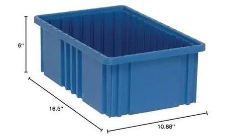 Tough As Nails Heavy Duty Dividable Grid Part Organizer Bins Pack, 16.5 x 10.875 x 6 in, durable blue storage box with dividers