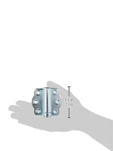 Adjustable Self-Closing Door Hinges for Storm and Screen Doors 2-3/4 Inch Zinc Plated V650ZP displayed in hand for size