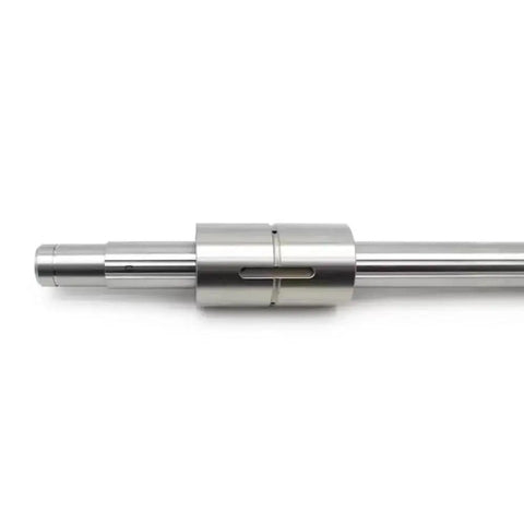Ball Spline Nut LT 13 LT13UU for high precision linear motion, shown on a steel shaft, highlighting smooth rotation and compact design.