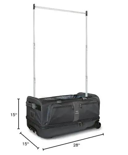 Dance Team Travel Bag With Garment Rack And Rolling Duffel 28 Inch Aluminum Clothes Rack For Competitions And Travel