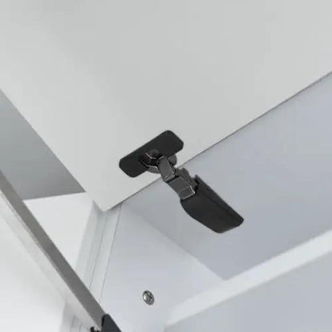 Soft Close Concealed Cabinet Door Hinges With Buffer Damper, Two-Stage Silent Damping For Kitchen Cabinets, mounted on white cabinet