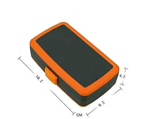 Compact case for 38-in-1 Labor-Saving Ratchet Tool Set With Screwdrivers And Sockets, dimensions 16.5 x 9.5 x 4.5 cm, orange and black.