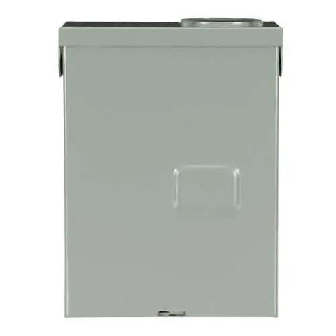 Front view of 125 Amp main lug outdoor load center single unit with NEMA 3R galvanized steel enclosure for residential use.