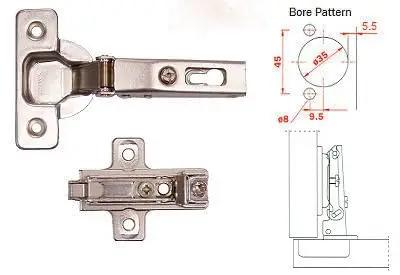 32 Hole Full Overlay Soft Close Cabinet Hinges For Kitchen Cabinets 35 Millimeter 3 Way Adjustable Clip On Plate Brushed Steel Gray Finish