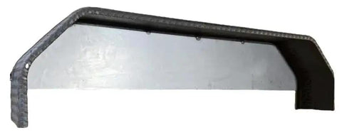 Double Break Treadplate Trailer Fender, Tandem Style, 10 by 72 by 19 Inches, 16 Gauge Smooth Backplate, Rust Resistant Mudguard, side view