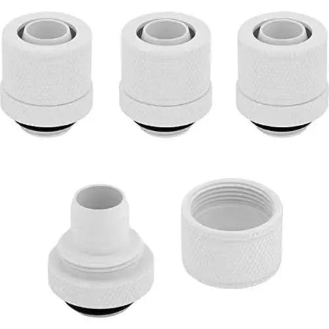Top Notch Water Cooling Compression Fittings For Ten By Thirteen Millimeter Tubing ID And OD White Four Pack G One Quarter BSPP Threads Solid Brass Ultra Tight Compression Corsair Hydro X Series XF Compatible