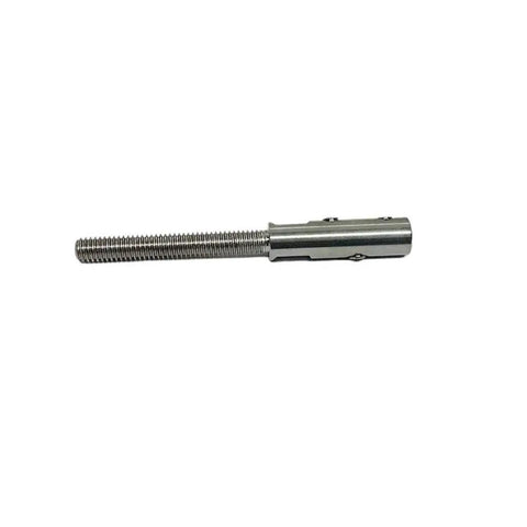 Side view of Set Screw Stud For 3 Sixteenth Cable Wire Marine Grade Stainless Steel Four Inch, showing 5/16-18 thread detail