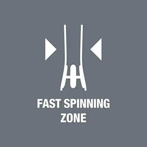 Diagram showing fast spinning zone, part of ESD Safe Kraftform Micro Slotted Screwdriver With Anti Roll Handle, Swivel Cap And Black Point Tip