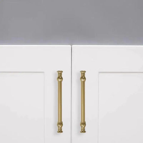 Champagne Bronze Cabinet Pulls In 5 Inch Hole Center For Cupboard And Drawer 10 Pack Solid Zinc Alloy on white cabinets