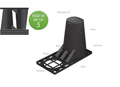 Post Anchoring Solution SD1 Set Of 5 for Segmental Retaining Walls, detailed view of the sleeve and components.
