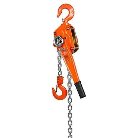 3 Ton Lever Chain Hoist 10 Ft Lift G80 Galvanized Carbon Steel Weston Double Pawl Brake with 360 Degree Hook in orange color