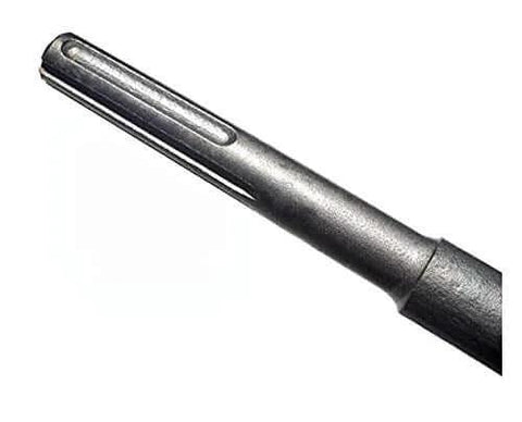 Close-up of sturdy steel shaft of SDS Max Floor Scraper Heavy Duty Beast Pro Tool With Two Point Five Millimeter Blade For Fast Concrete Demo And Floor Prep Rugged Commercial Grade Build Long Lasting Steel Ideal For Removing Adhesives Mortar Tile And Old Flooring.