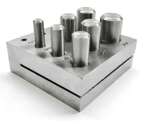 Disc Cutter Set Seven Sizes From Quarter To Five Eighths Inch Cut Circular Metal Discs for Jewelry Shapes Silver Finish 14 Gauge Tool