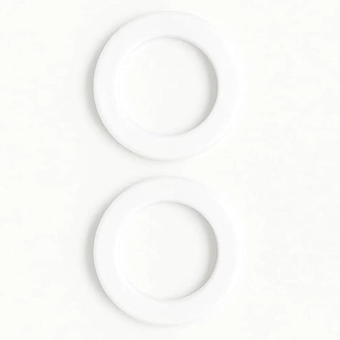 Grommet eyelet rings, white silicone washers, 1 inch; two pieces shown