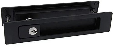 Hidden Pocket Door Lock Hardware With Keys, Recessed Matte Black Door Handle For Sliding Pocket Doors, Zinc Alloy Construction