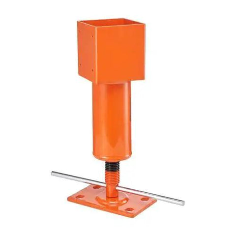 Adjustable Screw Jack Post 13.2 To 18.7 Inch Height 4x4 Leveling Jack 24700 Lb, orange steel front view