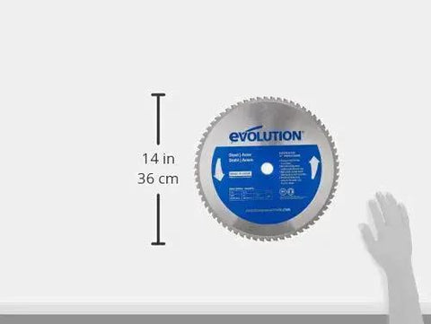 Mild Steel Cutting Blade For Circular And Chop Saws, 14 Inch, 66 Tooth, Carbide Tipped TCT Blade For Cold Metal Cutting, Evolution Power Tools