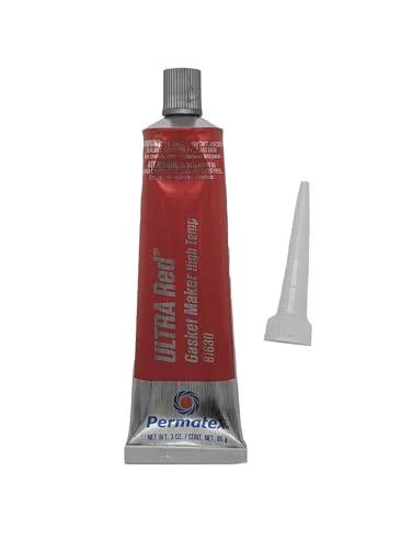 Permatex Ultra Red gasket maker tube, high-temperature automotive sealant, 3 oz with nozzle