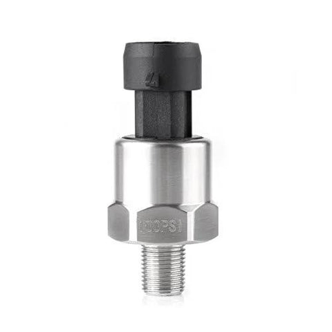 100 PSI pressure transducer, 316 stainless steel body, 1/8 NPT thread, black top electrical connector