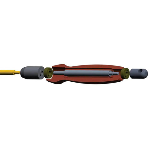 Exploded view of Deluxe Carbon Fiber Cleaning Rod For.27 To.45 Caliber Rifles, 40 Inch Length, One-Piece Shaft With Hanging Hole