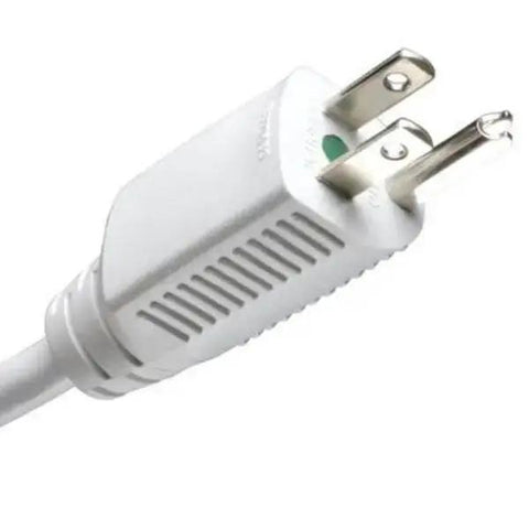 Close-up of a plug from Isolation Transformer 250W With Faraday Shield And Surge Protection 120V 2 Outlets 6 Foot Cord Medical Grade.
