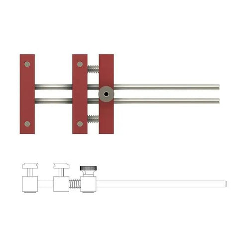 Top view of Adjustable Workhorse Welding Fixture For PCB Circuit Boards Aluminum Alloy Clamp Red Clamp Maintenance Jig