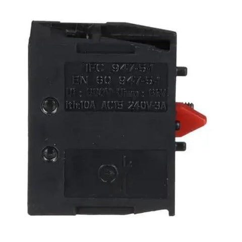 Harmony XAC Beefy Add On Single Contact Block for industrial machines with front mounting screw clamp terminal visible
