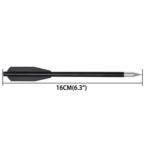 12 Pack Crossbow Bolts 6.3 Inch Black Plastic Shaft Arrows With Aluminum Point Tip For Small Crossbows, Durable Target Practice Bolts