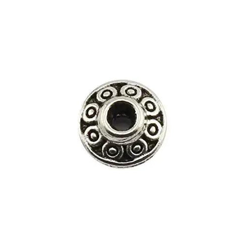 6 mm antique silver flying saucer spacer bead close-up, part of 100 Pcs 6 mm Antique Silver Flying Saucer Spacer Beads European Style Metal Beads For Jewelry Making